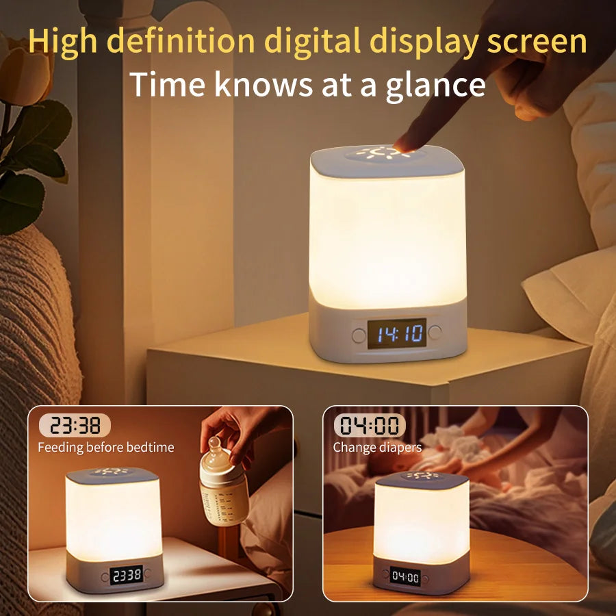 Remote Control Rechargeable Table Lamp with Clock