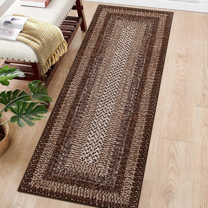Modern Braided Print Large Non Slip Rug