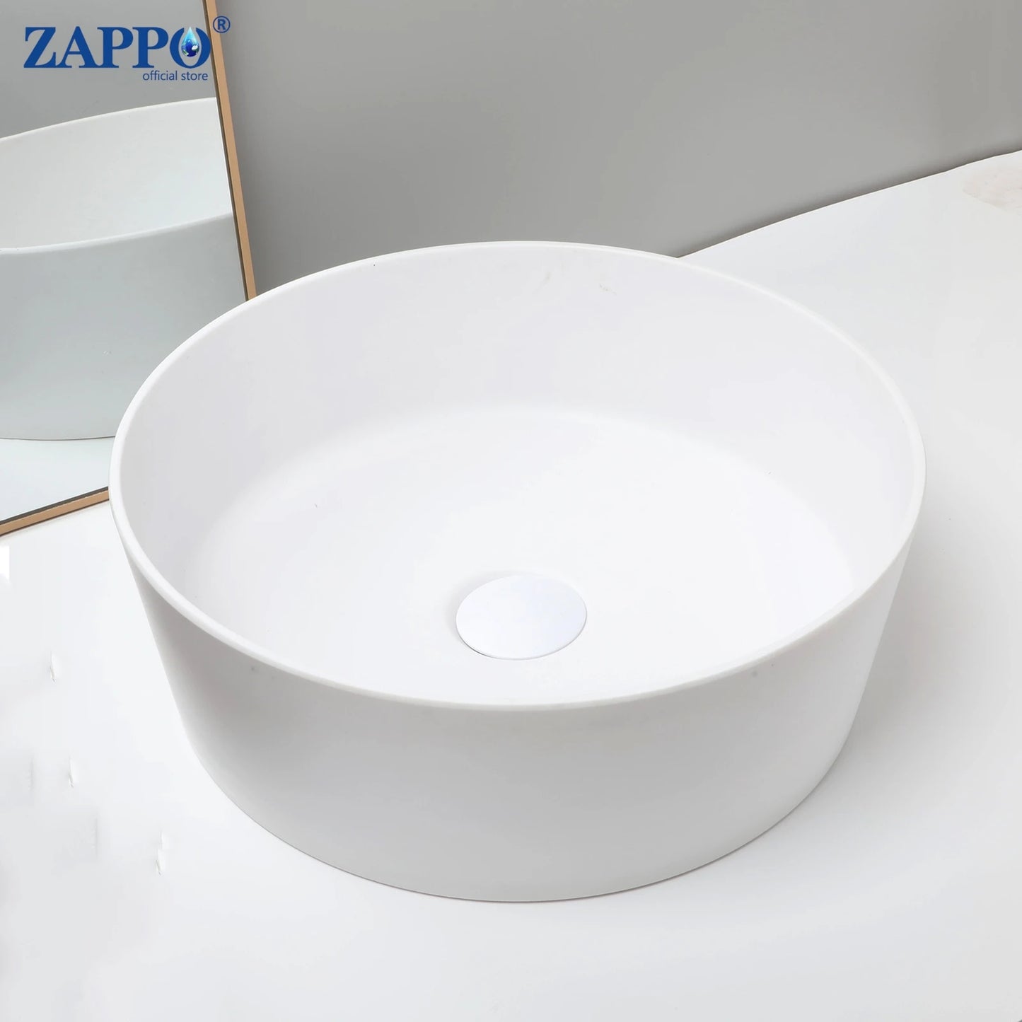 Bathroom Vessel Stone Resin Above Counter Sink