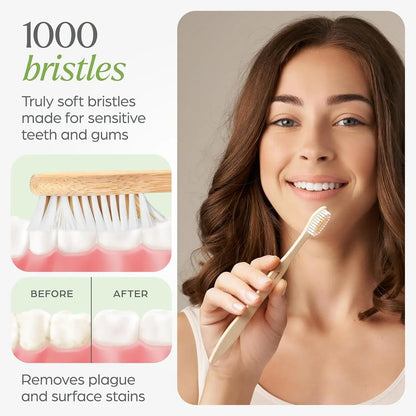 Biodegradable bamboo toothbrush 10 packs