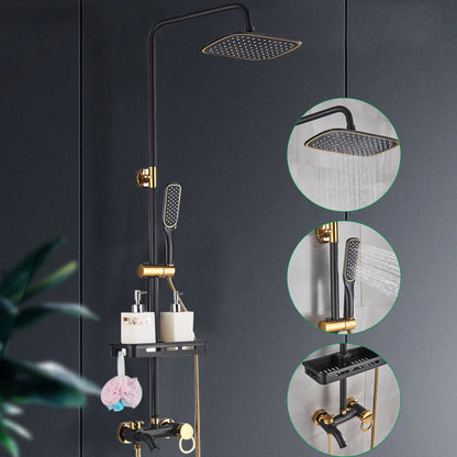 Full Shower Set Bathroom Black Bathtub Wall Mount