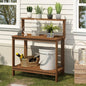 Engineered Wood Outdoor Hardwood Potting Bench, Natural
