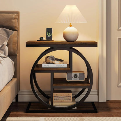 4-Tier Narrow Side Table with Storage Shelves
