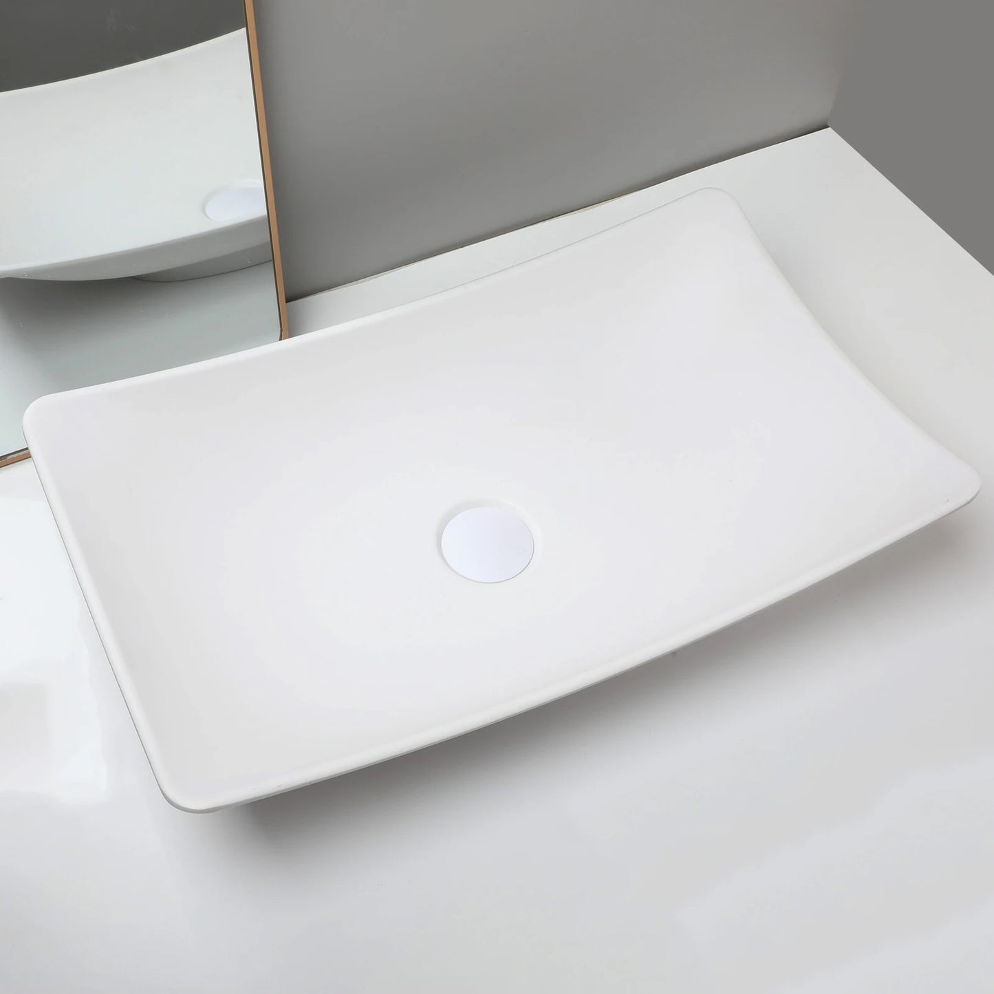 Bathroom Vessel Stone Resin Above Counter Sink