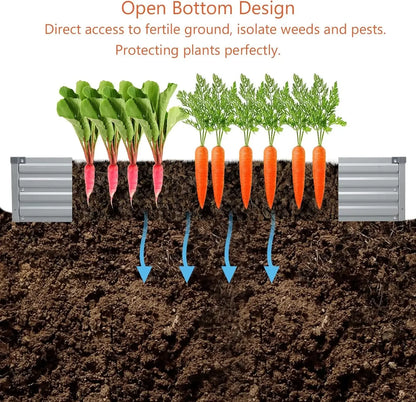 (2 Pack) Galvanized Raised Garden Bed