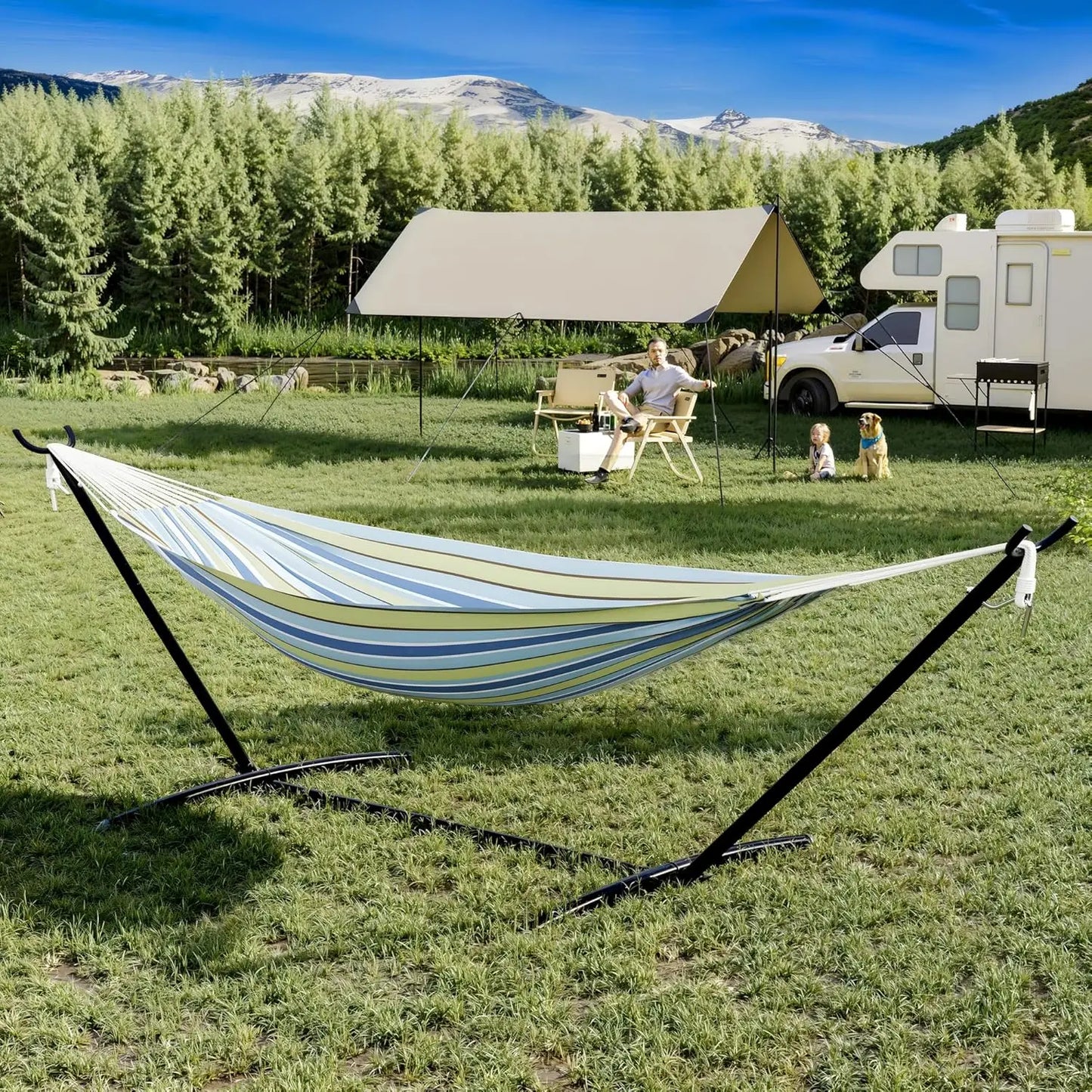 2-Person Hammock Set with Quick-Lock Steel Stand