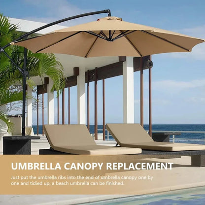 10Ft Offset Umbrella Beach Fabric Sunshade