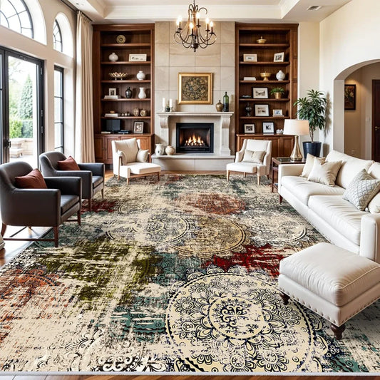 10x14 Living Room Area Rug - Modern Abstract for Bedroom
