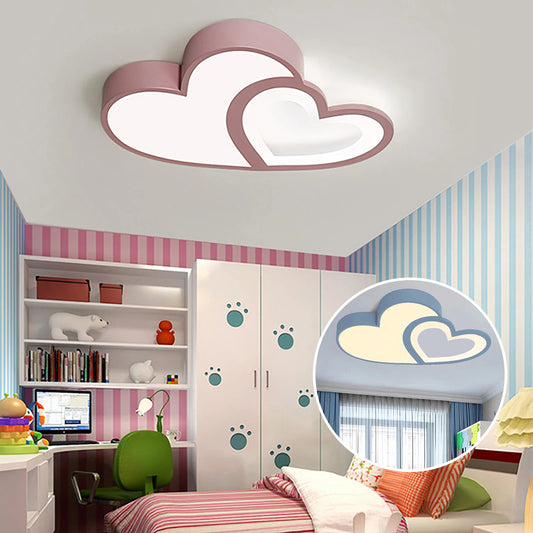 Modern LED acrylic heart-shaped ceiling light