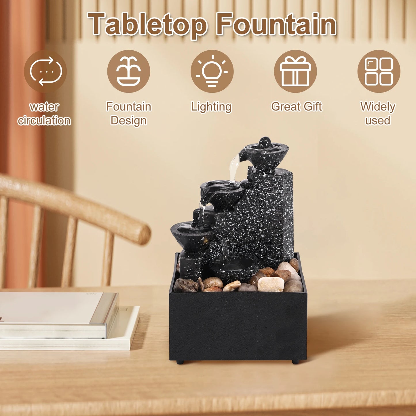 Art waterfall fountain desktop beautiful decoration