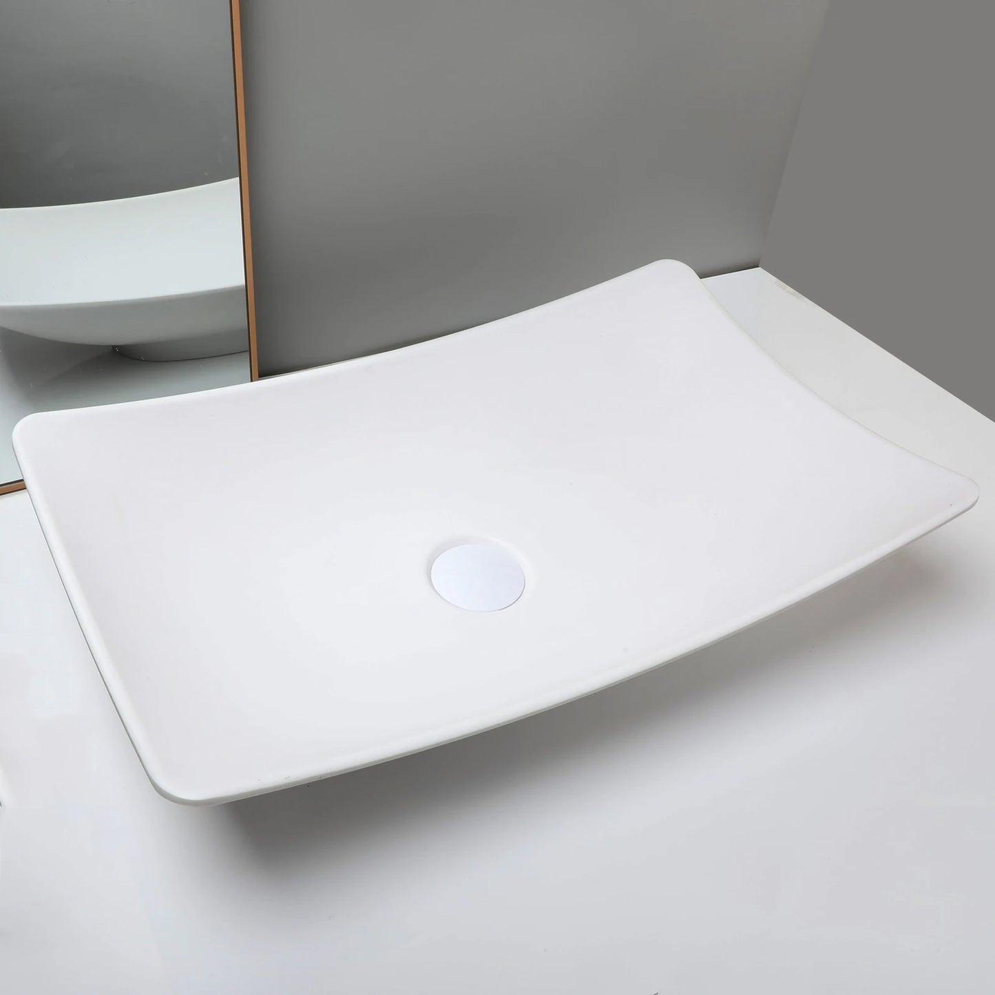 Bathroom Vessel Stone Resin Above Counter Sink