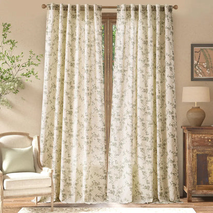 2 Panel Linen Curtains French Country Farmhouse