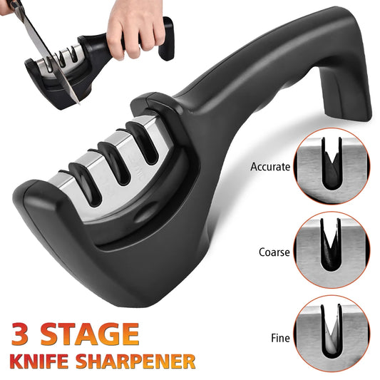 Knife Sharpener Handheld Multi-function With Non-slip Base