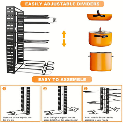 2 Pack Adjustable Pot Lid Holders & Pan Rack