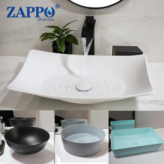Bathroom Vessel Stone Resin Above Counter Sink